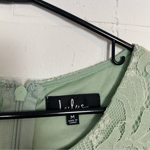 NWT Sold Out Lulus Mint Green Floral Lace Dress - Picture 5 of 6
